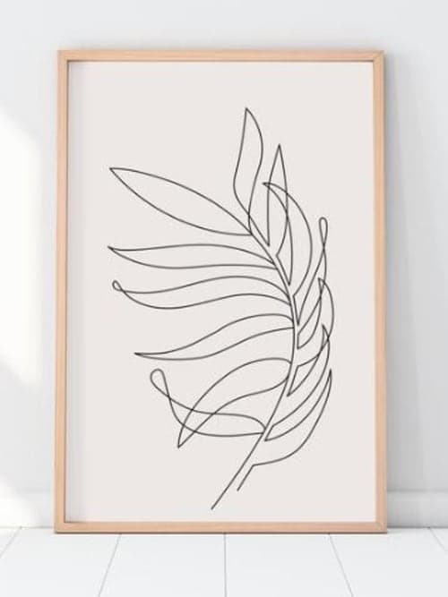 DIGITAL, Tropical Leaves Print, Monstera Line Art, Abstract Botanic Plants Wall Decor, Minimalist Art, Modern Room Decor, Modern Wall Art image