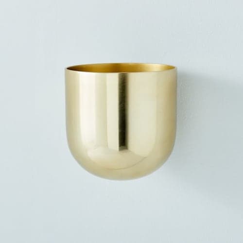 Metal Wallscape Planters, Antique Brass Small image