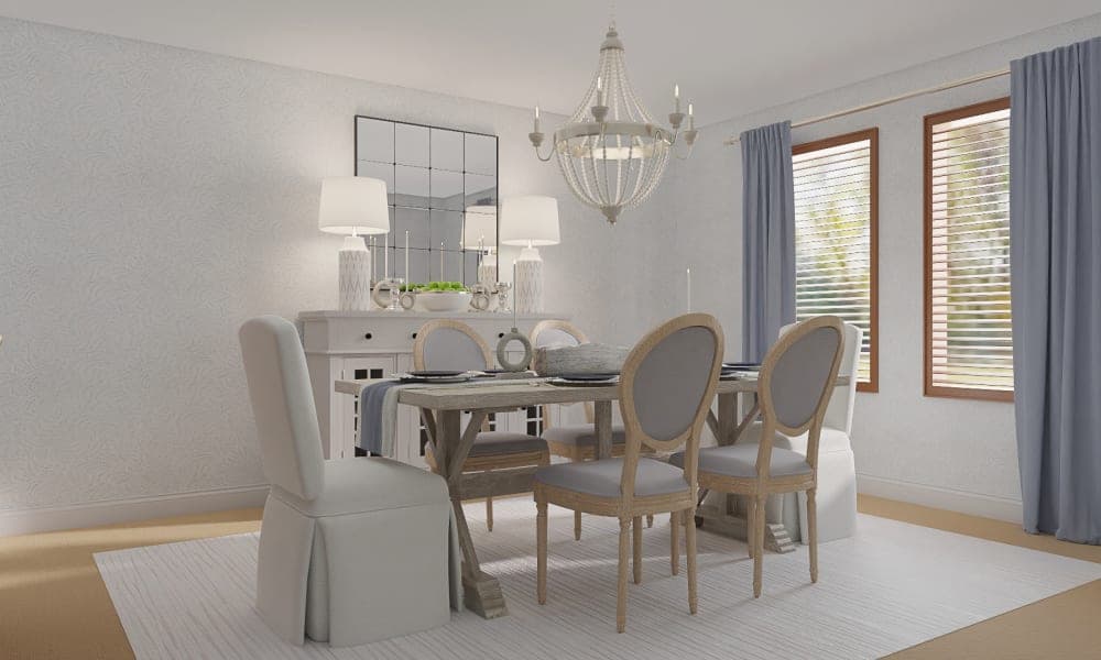 A Sterile French Country Theme Dining Room