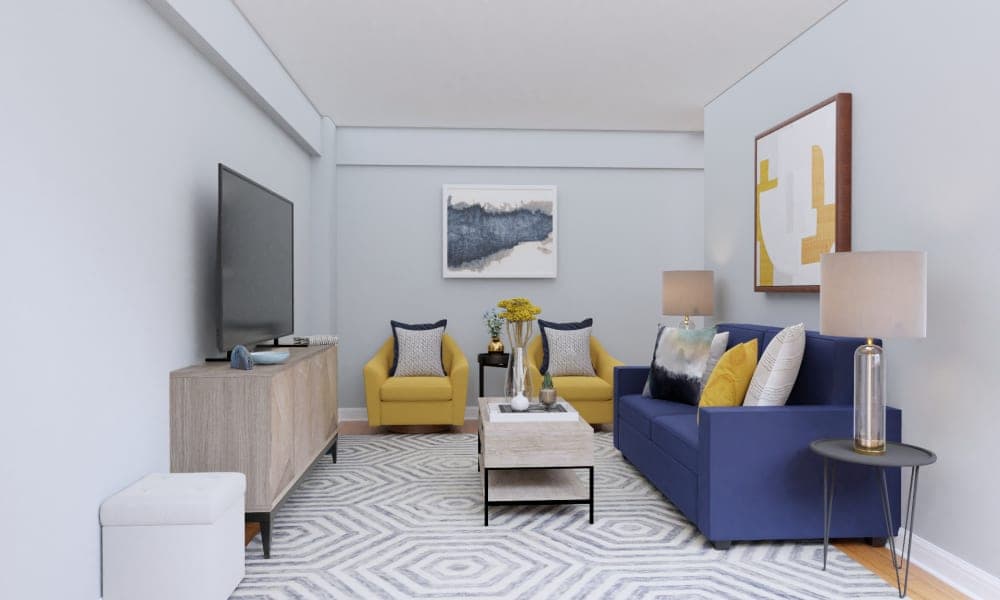 A Cozy Living Room with a Splash of Color