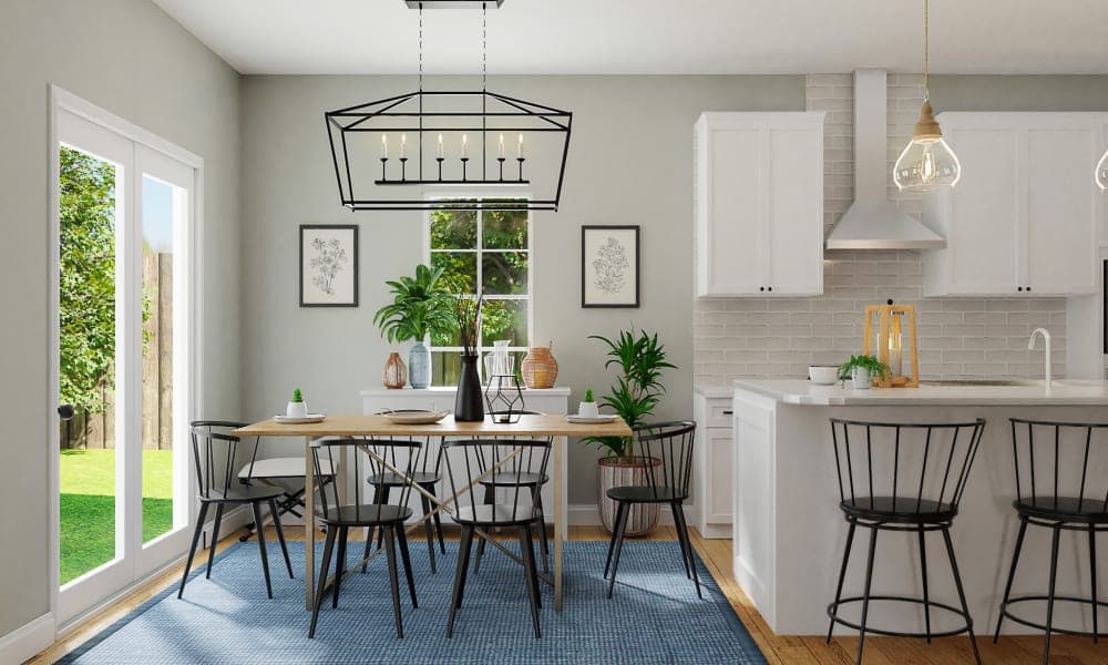 A Mid-Century Farmhouse Dining Room With Modern Accents