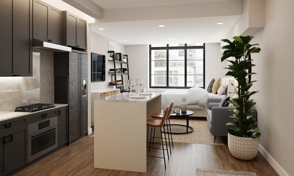 A Cozy Mid-Century Industrial Studio