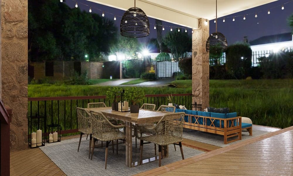 A Bohemian Patio & Dining For Candle-Lit Dinners