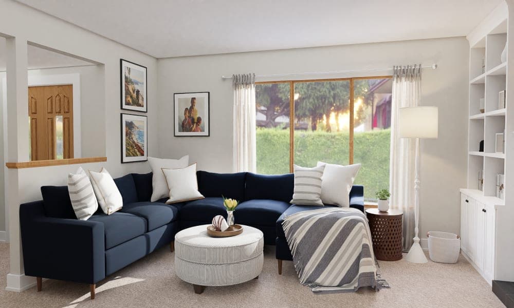 A Transitional French-Country Living/Dining Room