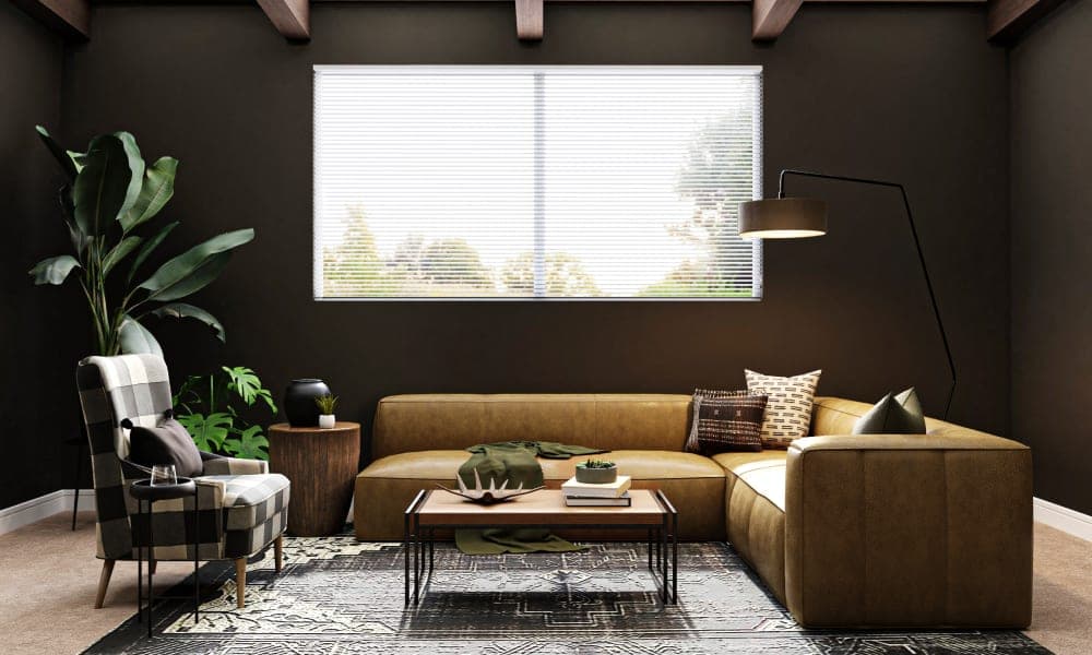 Checked Accent Chair: A Modern Rustic Farmhouse Living Room