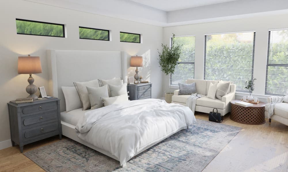 A Beachy Blue Transitional Coastal Bedroom