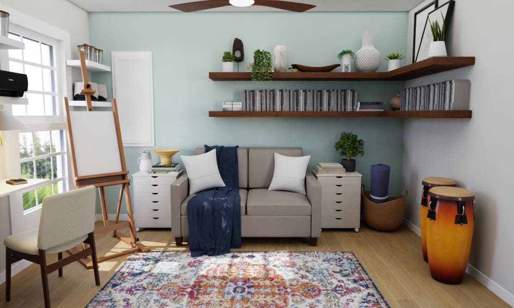 A small closet turned into a multi-functional hobby room