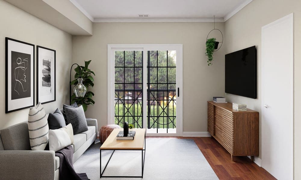 An Edgy Mid-Century Industrial Living Room