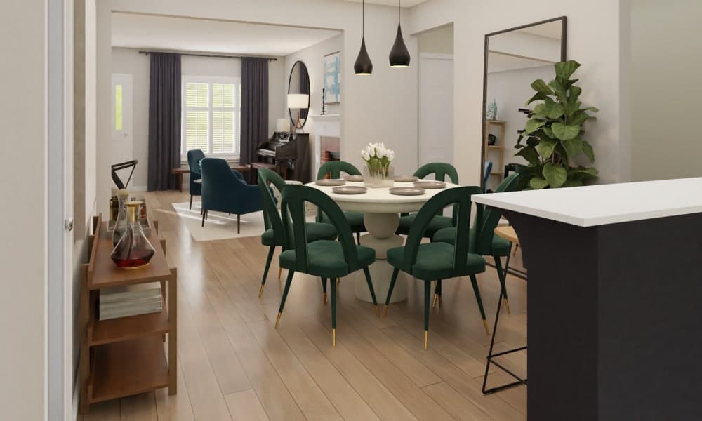 A Gorgeous Glam Living – Dining Room In Our Favorite Colors