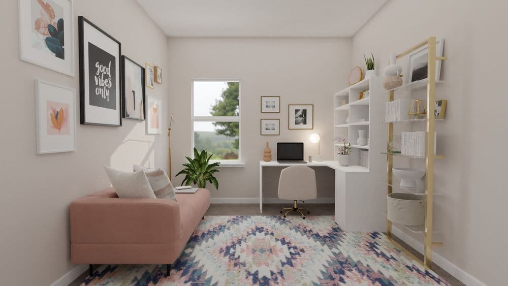 A Glam Home Office In Beautiful Blush Tones Gallery, Image 1
