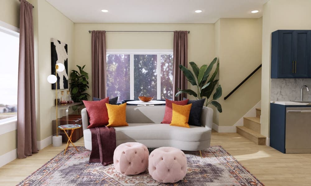 Sculpt Chairs: An Eclectic Glam Living-Dining Room