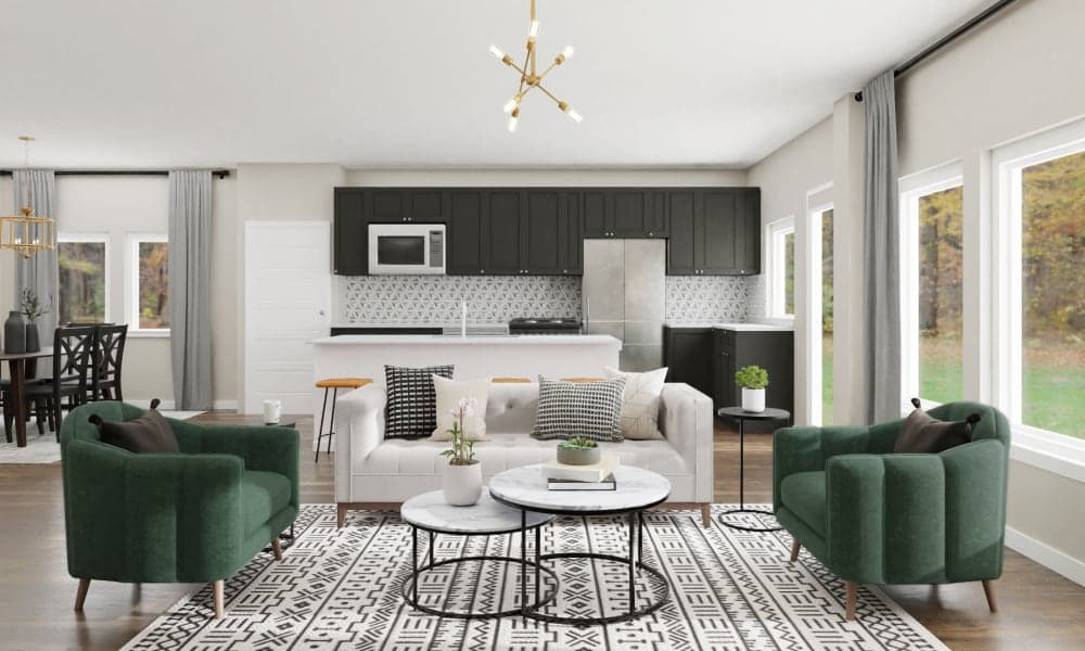 Cozy & Bright: A Modern Farmhouse Living-Dining Room