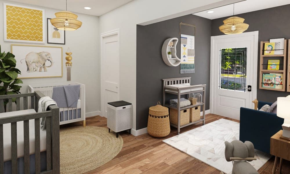 An Eclectic Nursery Designed For Twins