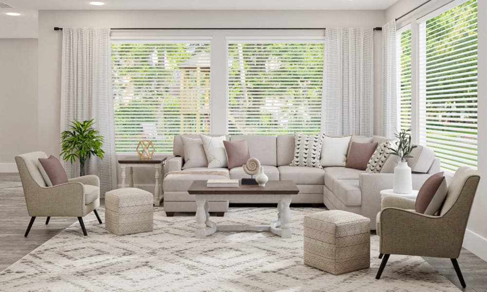 A Simple-Serene French Country Living Room