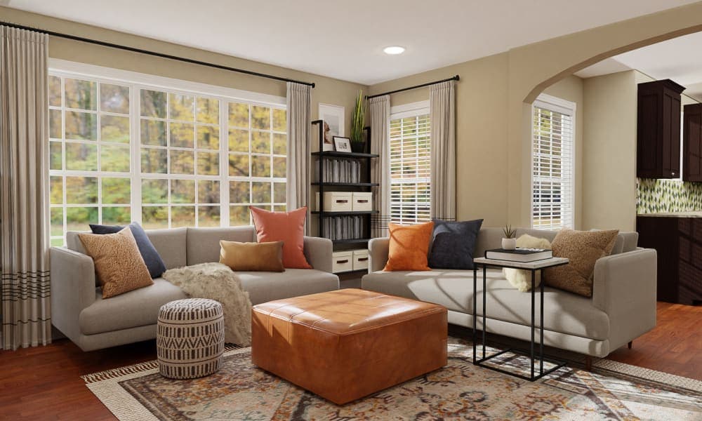 A Rustic, Modern & Spacious Living Room
