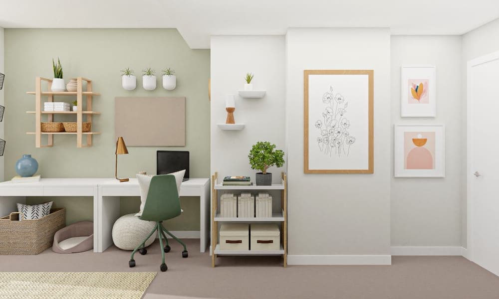 A Home Office That Is Airy, Bright & Boho