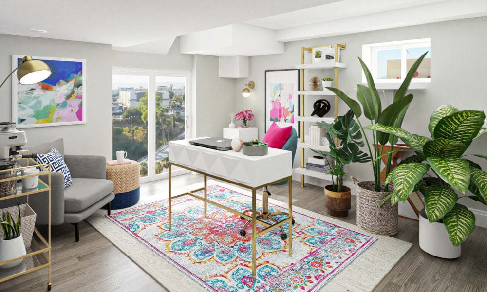 A Boho Eclectic Home Office Sanctuary