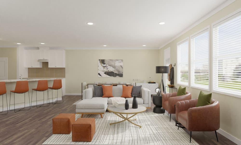 Open & Expansive: Mid-Century Living-Dining Room