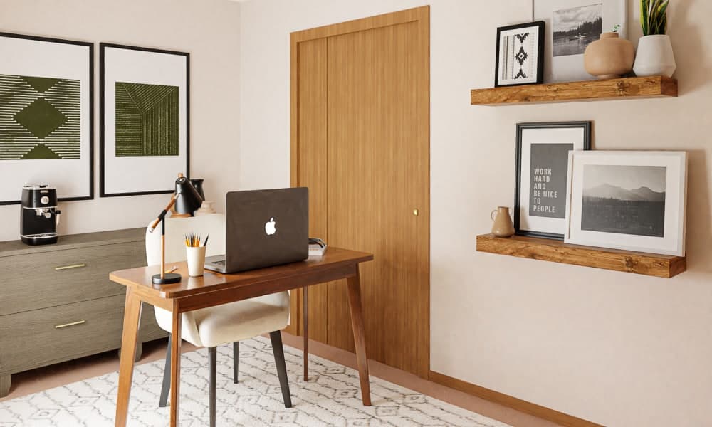 A Hunter Green Mid-Century Home Office