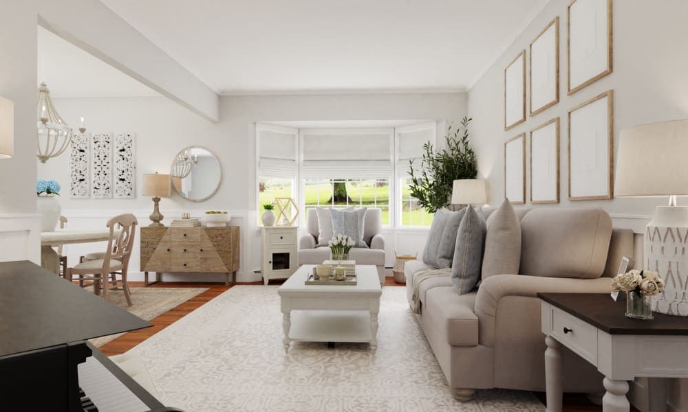 Pretty & Light: A French Country Living-Dining Room