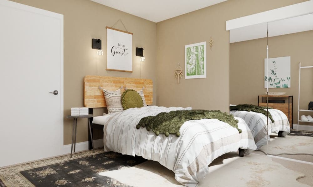 A Hotel-Worthy Rustic Guest Bedroom