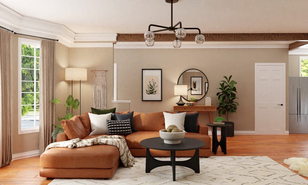 Pops Of Color: A Mid-Century Modern Living Room