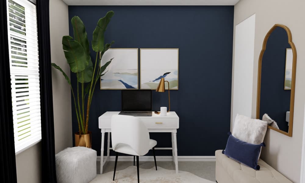 Blue & White Bliss: A Contemporary Home Office