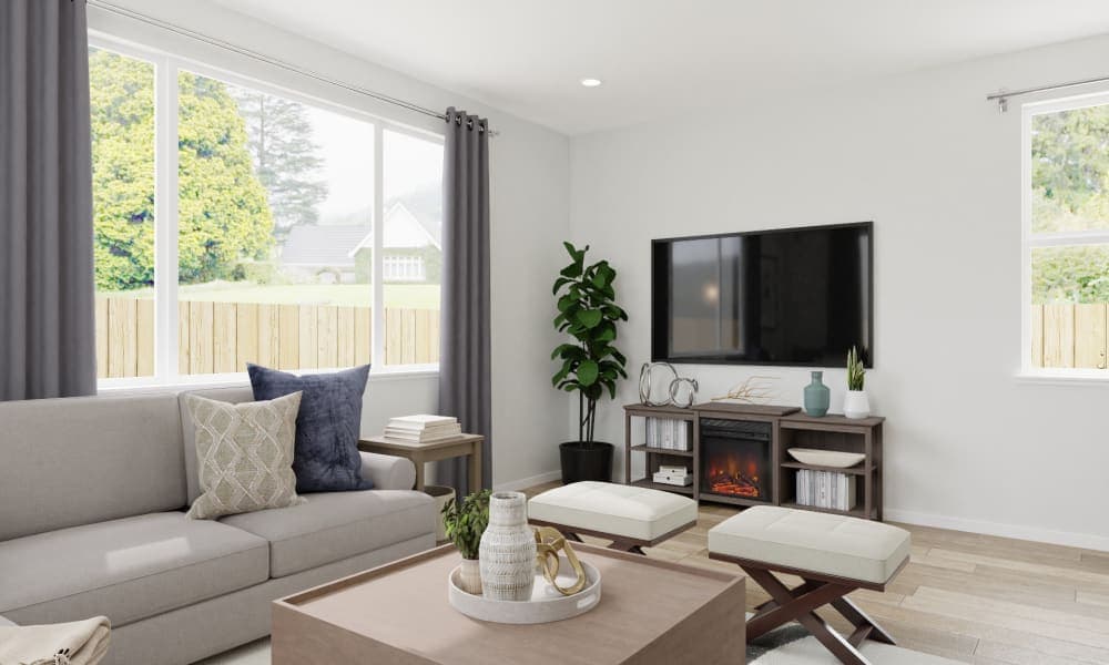 An Elegant Open Living And Dining Room