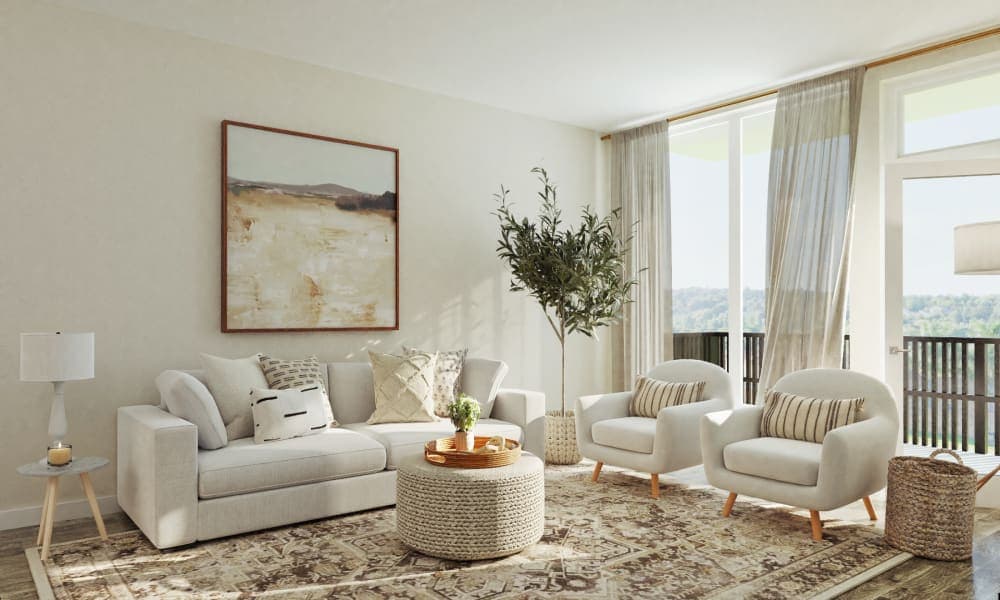 Mid Century Modern Coastal Living Room