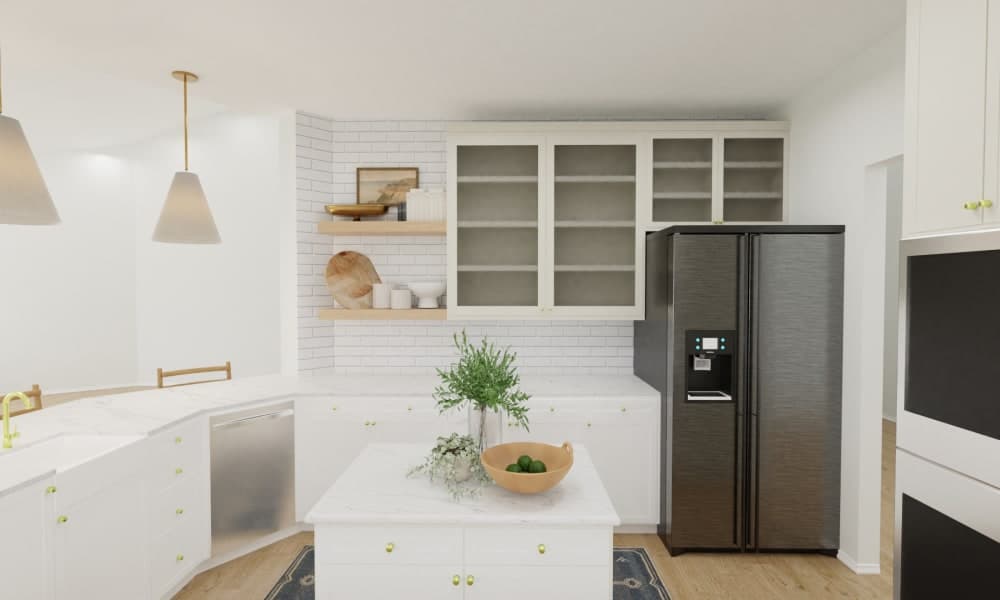 Light and Airy Kitchen with Brass Accents