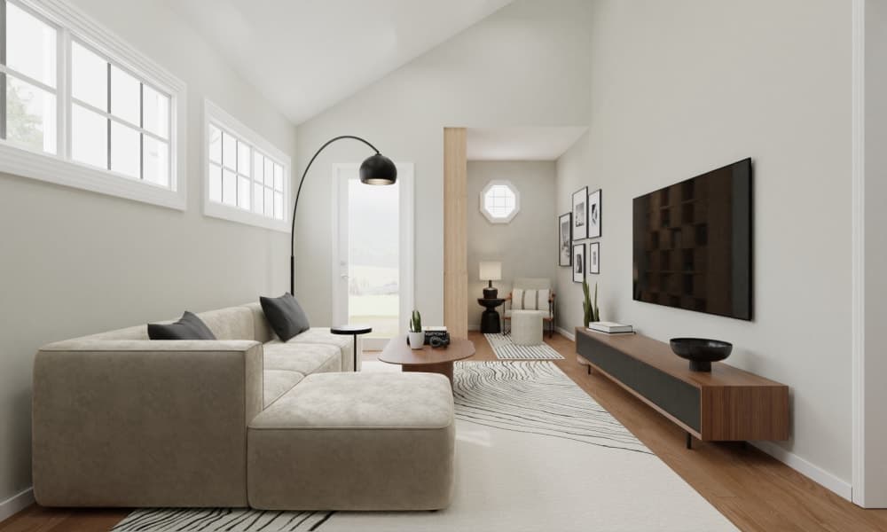 Contemporary Living Room with Reading Nook