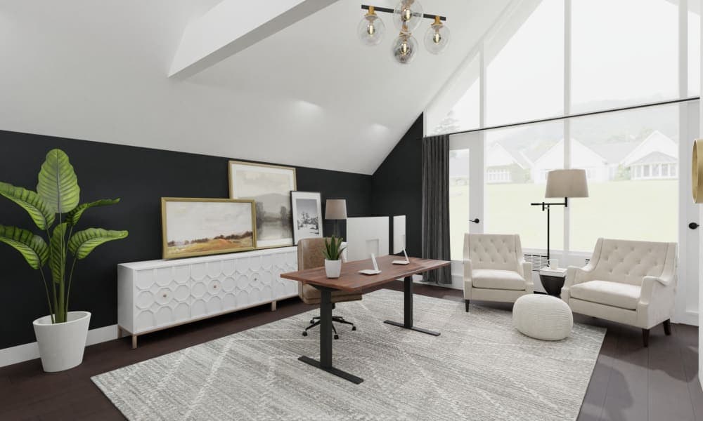 Moody Home Office with Ample Storage