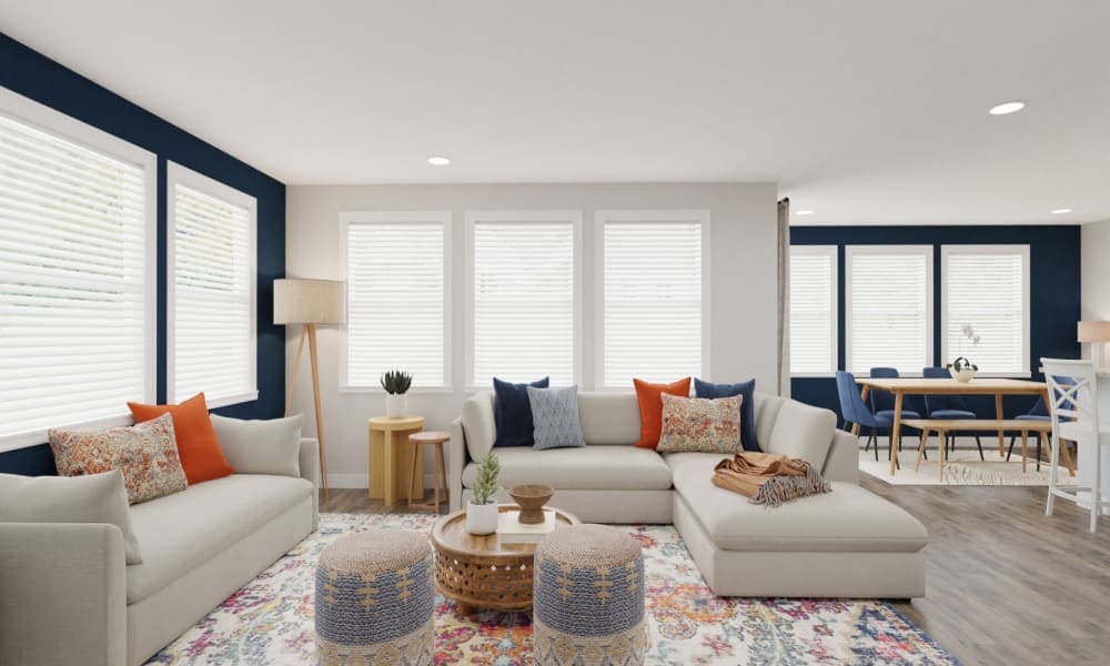 Boho Living Area with Pops of Color