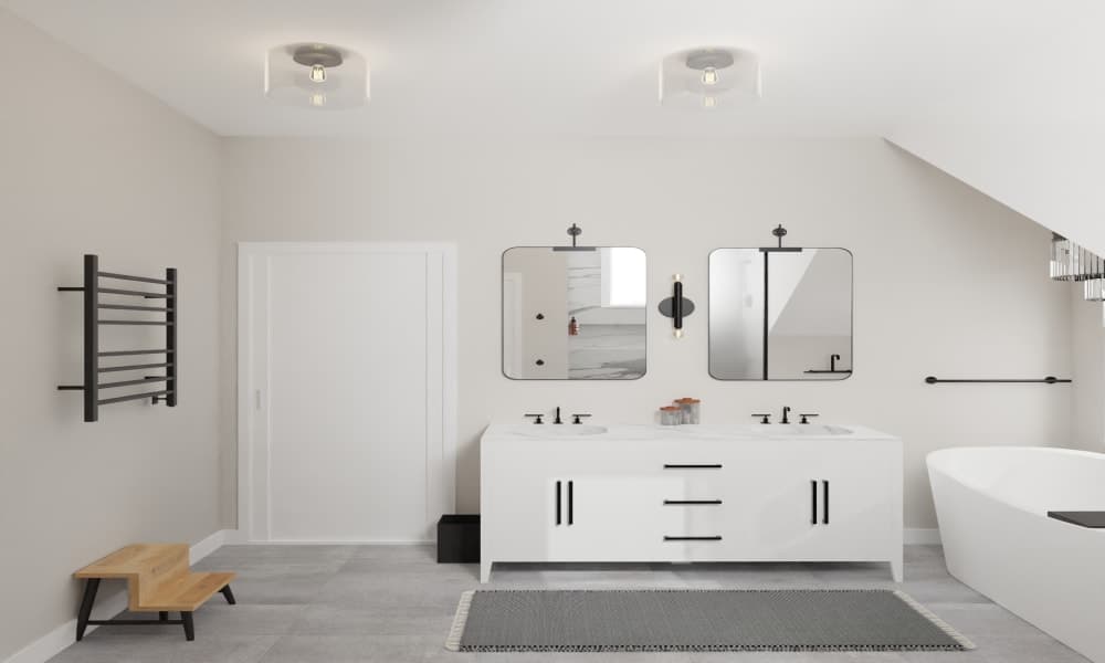 Contemporary Bathroom Design with Black Metals