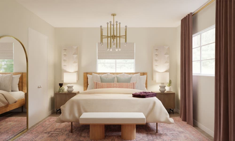 Glam Bedroom with Pink Accents