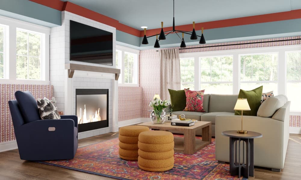A Beautiful Eclectic Living Room with the Perfect Burst of Colors