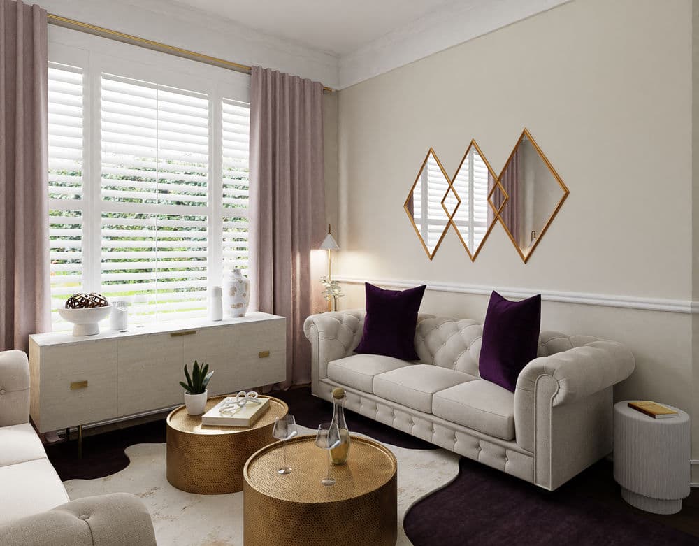 A Classic Glam Living Room Filled With Royalty Gallery, Image 1