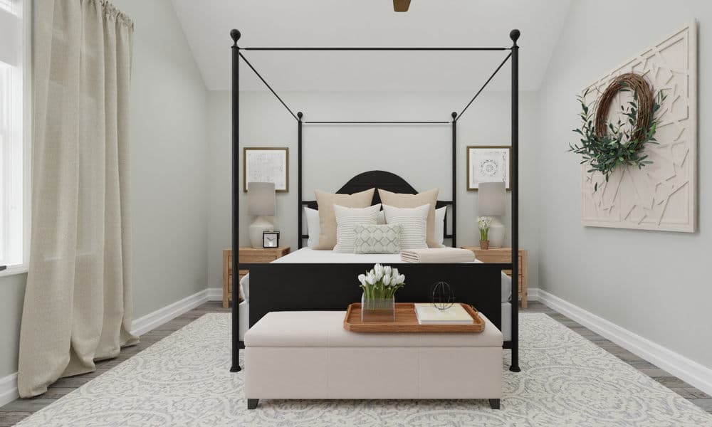Bedroom Farmhouse with Canopy Bed