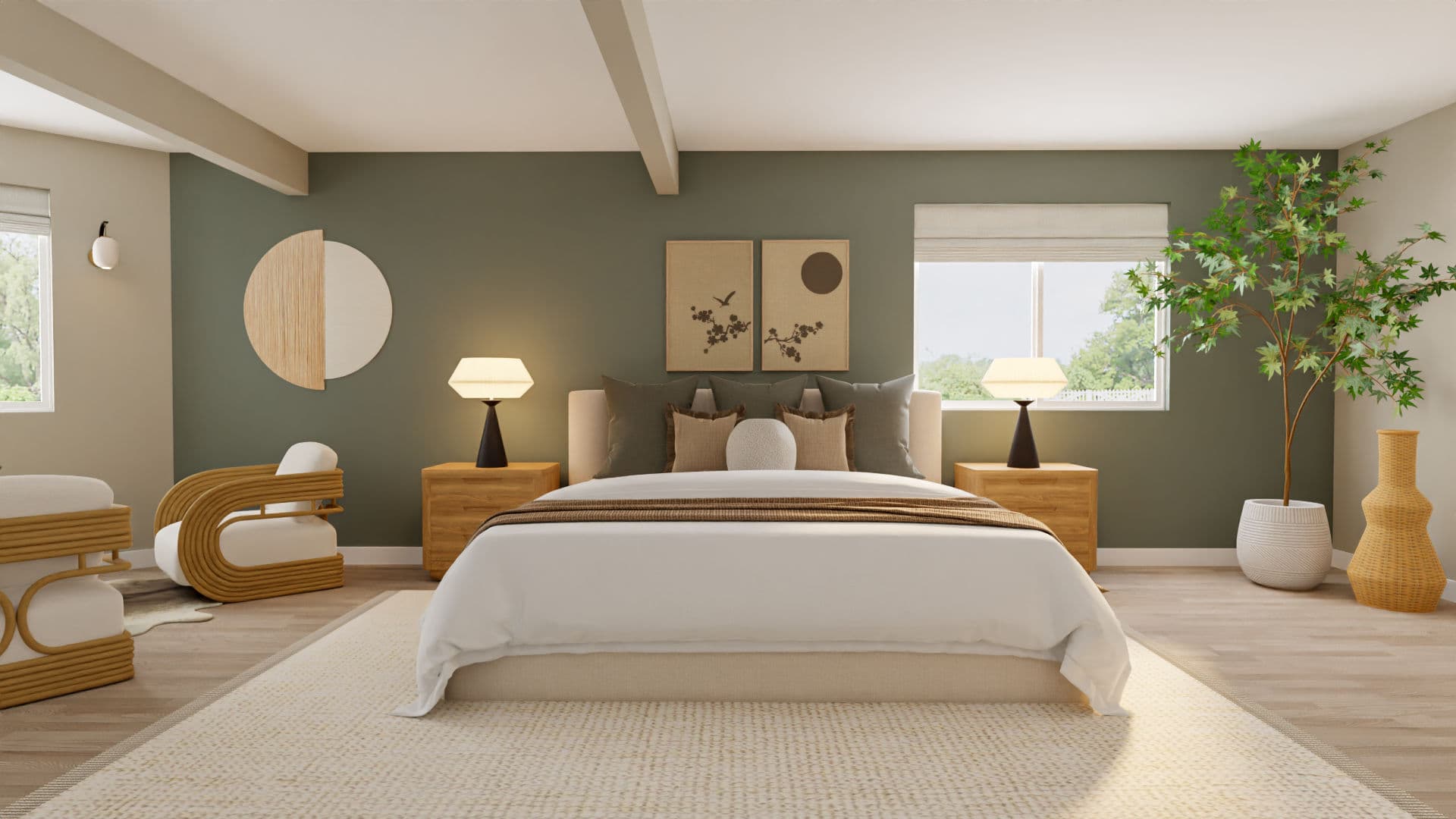 Bedroom design after designing with Spacejoy