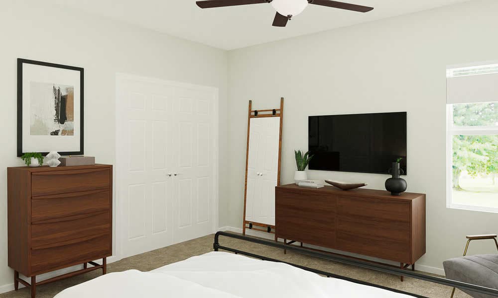 Bedroom Mid-Century Modern with Natural Textures