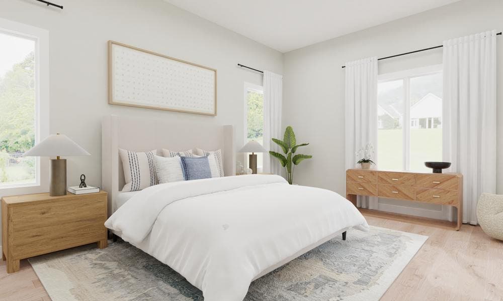 Bedroom Modern Farmhouse with Natural Accents