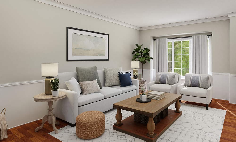 Classic Elegant Living Room with Cozy Eclectic Decor