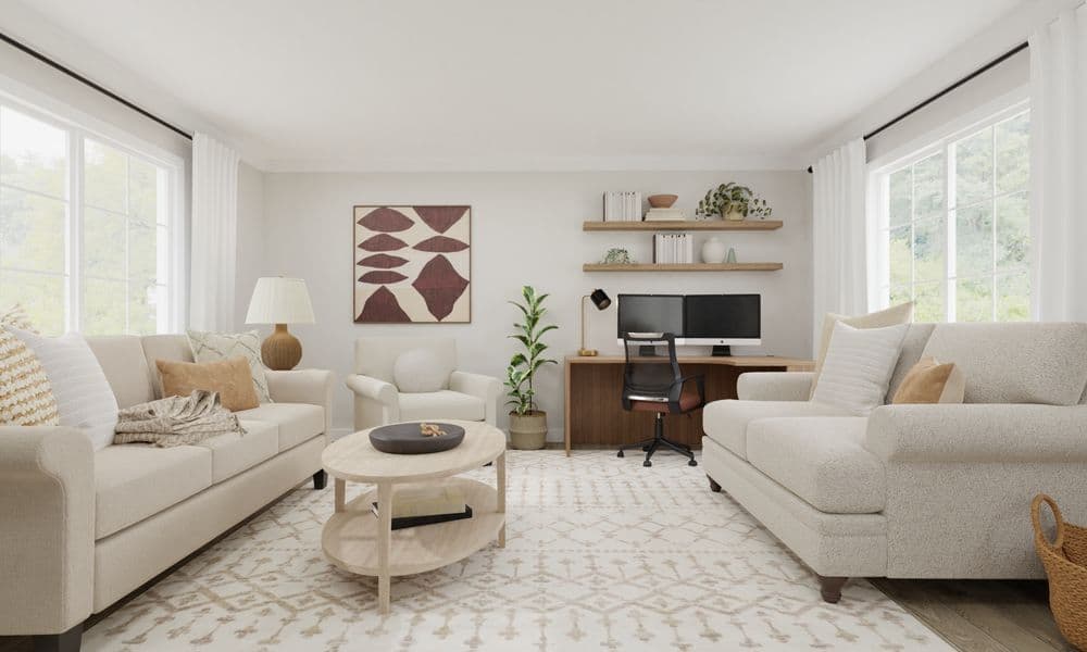 Coastal Casual Living Room with Airy Neutral Palette