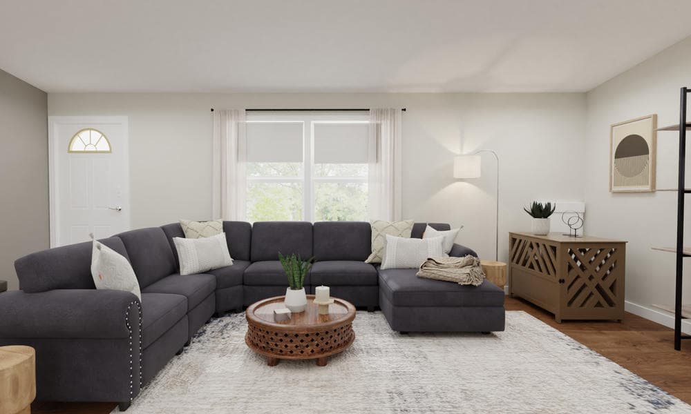 Cozy Living Room with Transitional Boho Vibes