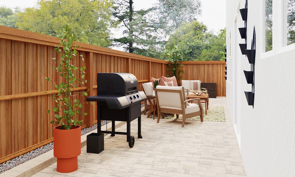 Cozy Outdoor Patio with Modern BBQ Setup