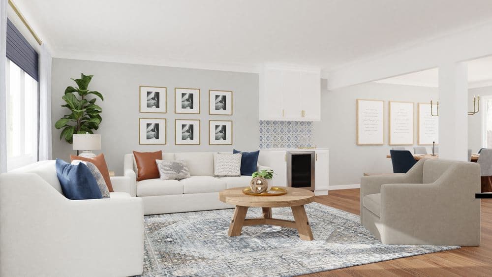 Elegant Living Room with Gallery Wall and Cozy Seating Gallery, Image 1