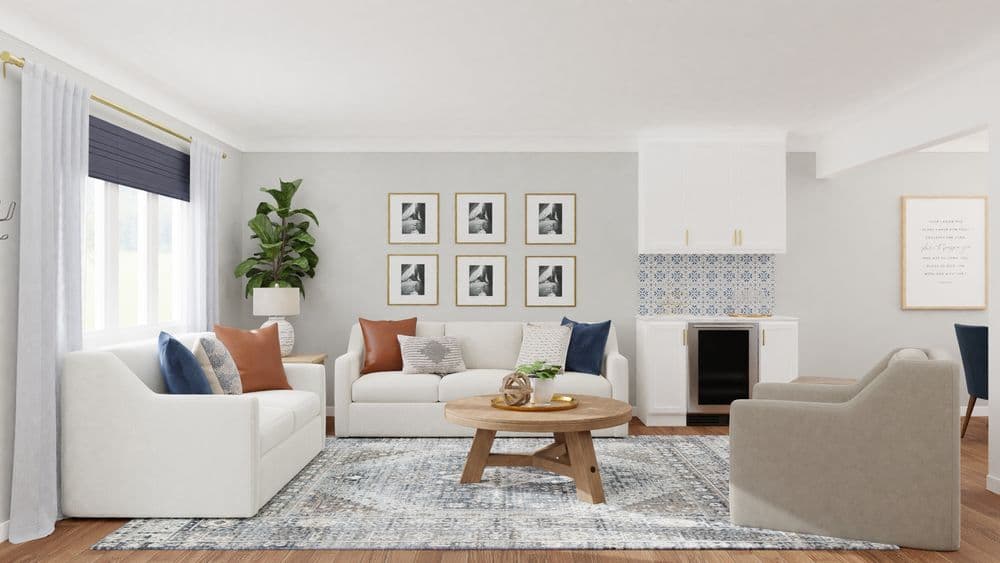 Elegant Living Room with Gallery Wall and Cozy Seating Gallery, Image 2