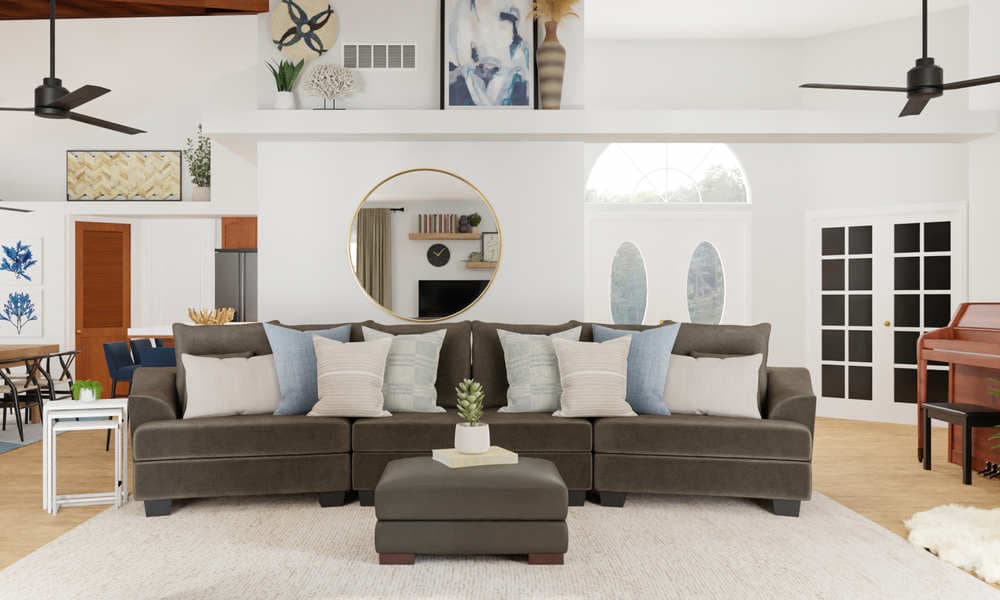 Elegant Living Room with Modern Farmhouse Finish