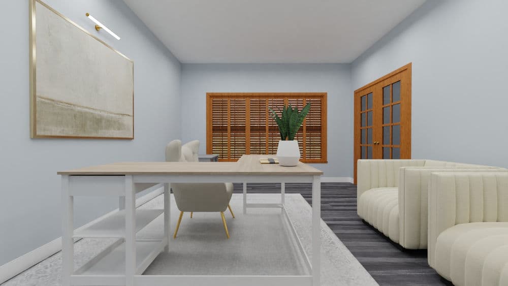 Elegant Office Space with Stylish L-Shape Desk Gallery, Image 1