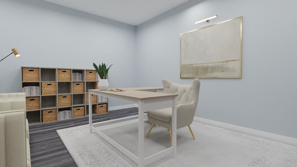 Elegant Office Space with Stylish L-Shape Desk Gallery, Image 2